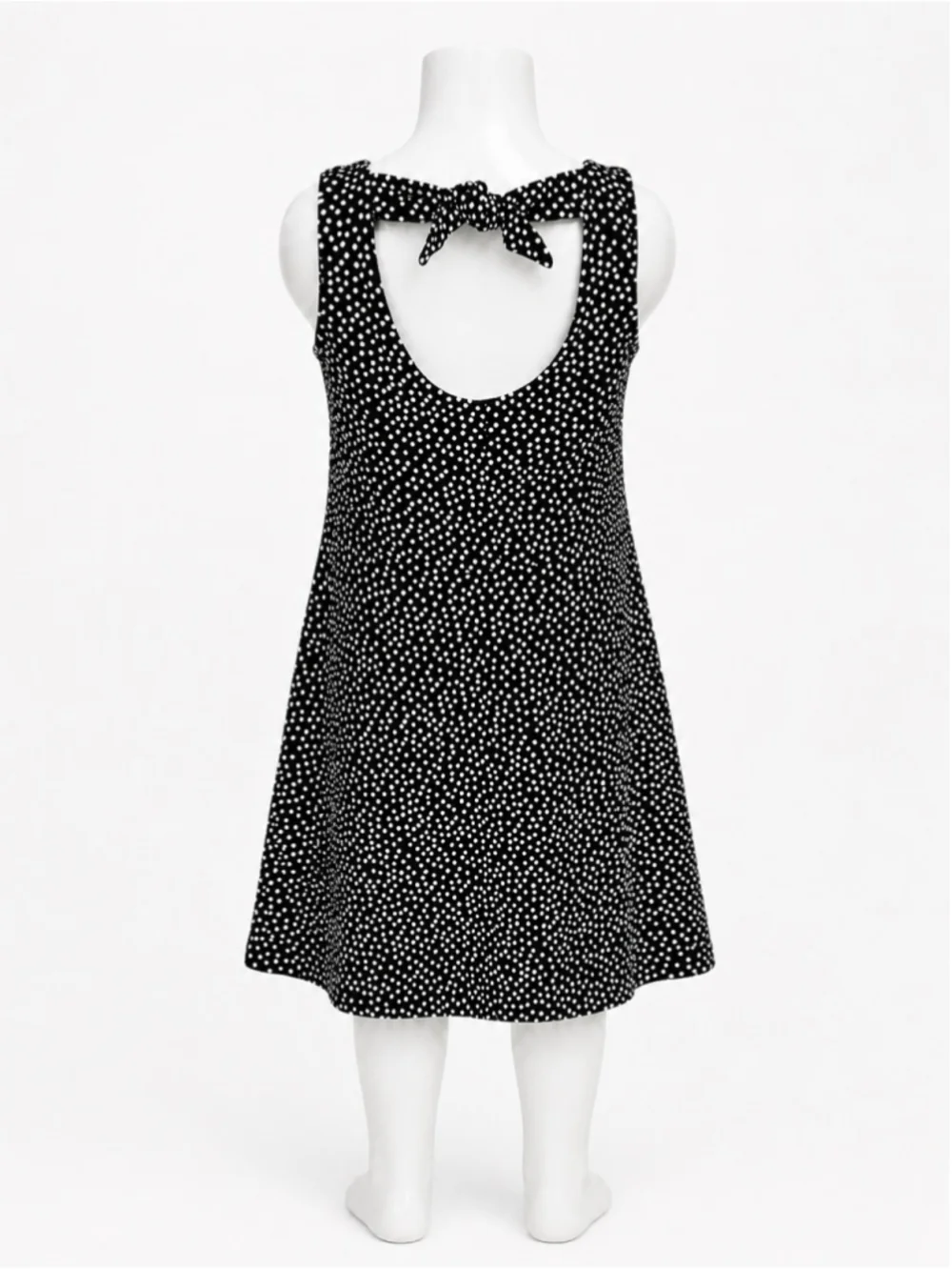 Old Navy Black & White Polka Dot Sleeveless Fit & Flare Tank Dress